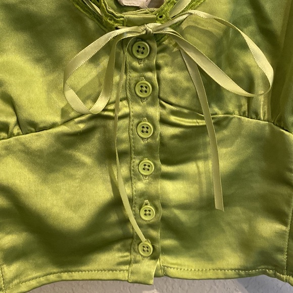 Pacsun green silk crop top - Picture 5 of 5